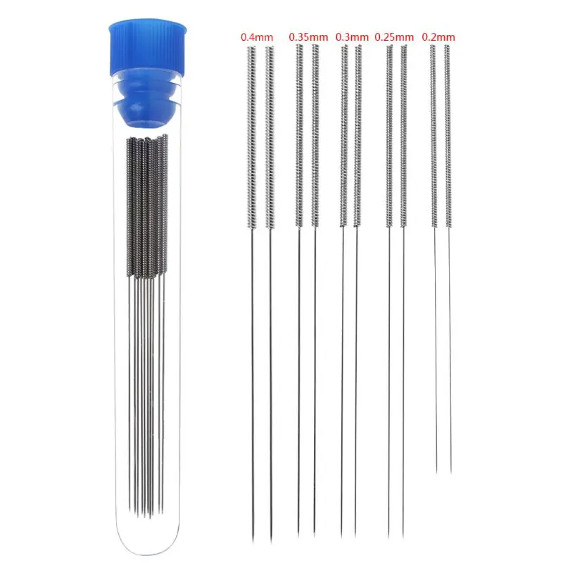 10PCS 3D Printer Stainless Steel Nozzle Cleaning Needle Drill Bit 0.2mm/0.25mm/0.3mm/ 0.35mm/ 0.4mm for Hotend Nozzles