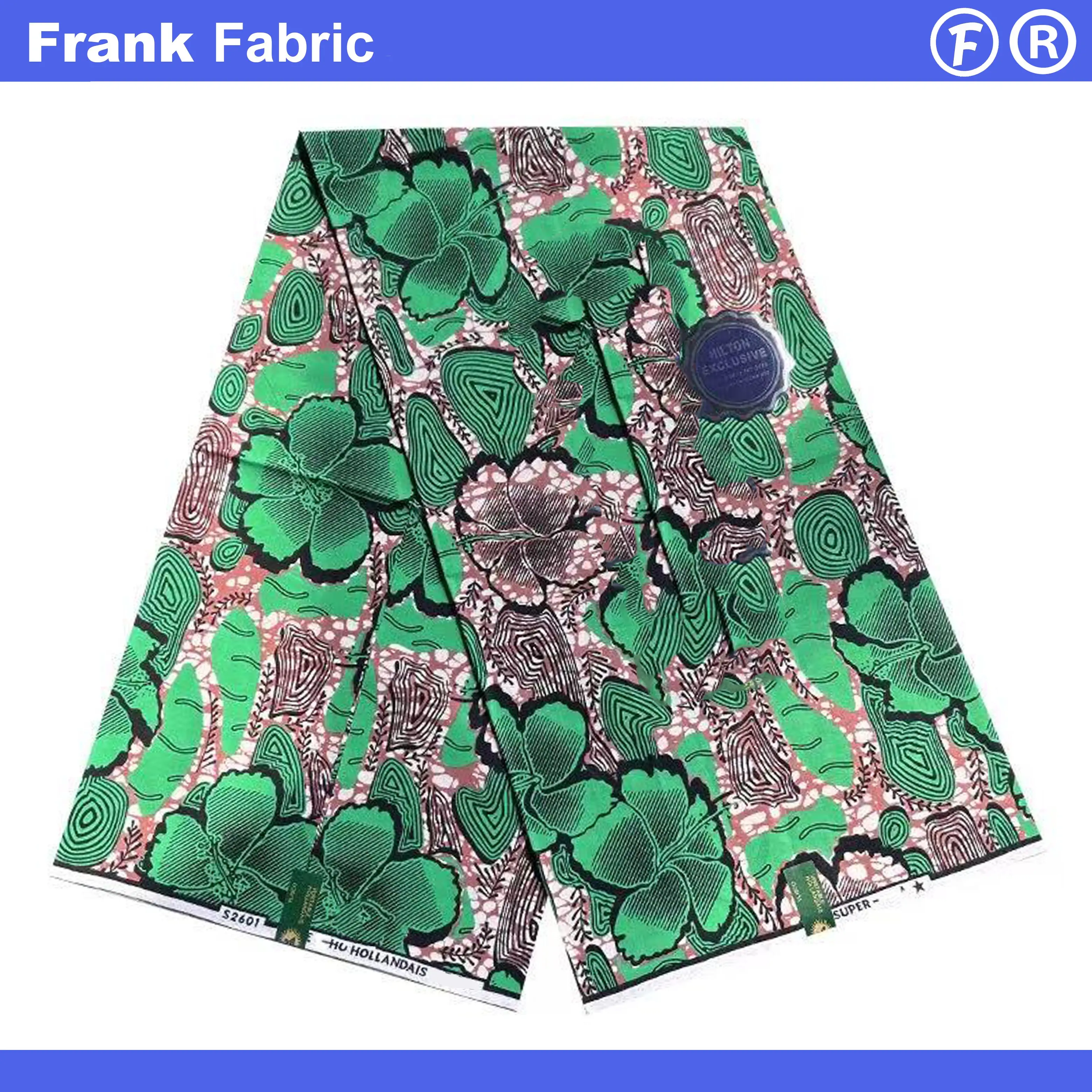 

Мягкая африканская хлопчатобумажная ткань с восковым принтом, предварительно усаженная, Новое поступление, супер голландская восковая ткань Анкара, 6 ярдов для шитья платья FF2507.041