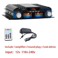 AMPLIFICADOR DE sonido HiFi de potencia máxima de 1600W, amplificador de Audio Digital de 4 canales, reproductor de Karaoke Bluetooth, Radio FM, compatible con Control remoto