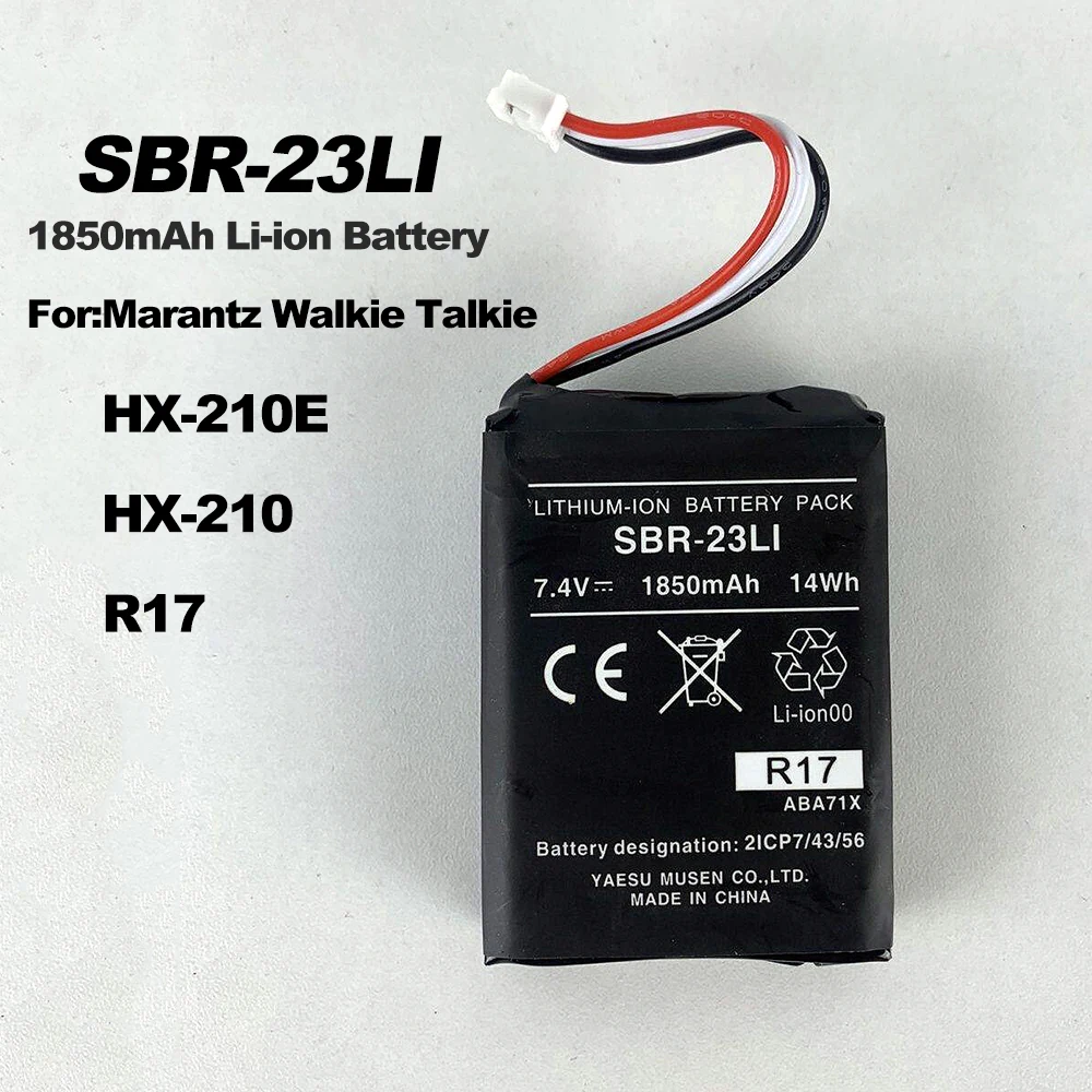 SBR-23LI Battery 7.4V 1850mAh Walkie Talkie Original Li-ion Battery For ZRTZ R17 HX-210E HX-210 Floating Waterproof Radios Parts