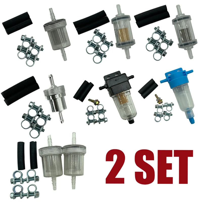 2Set Fuel Oil Filter Water Separator & Connction Hose & Clips For Webasto Eberspacher Car Truck Air Diesel Parking Heater 7 Type