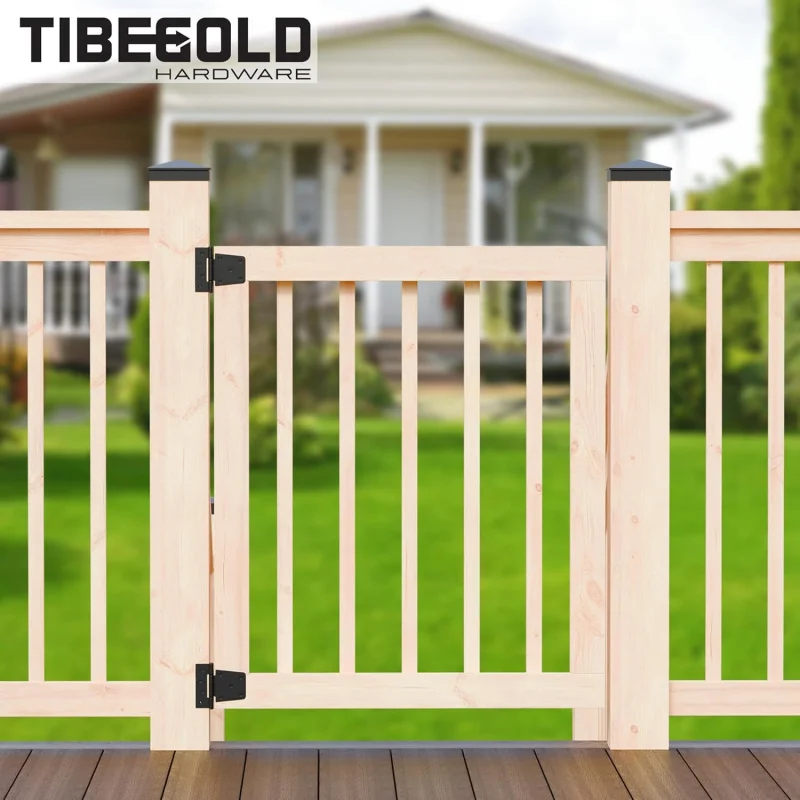 مفصلات بوابة شديدة التحمل مقاس 3-1/2 بوصة، مفصلات أبواب الحظيرة الحديدية السوداء، مفصل حزام البوابة مع براغي طويلة، مفصلات على شكل حرف T، فين خشبي #6