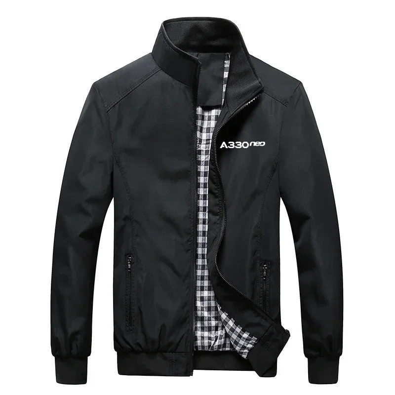 

A330neo Flight Spring Autumn Aviation Pilots Plaid Lightweight Windbreakers Men Jackets Coats