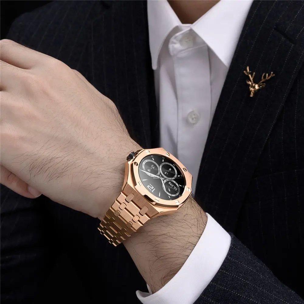 لساعة Huawei Watch GT Cyber من الفولاذ المقاوم للصدأ AP Mod Kit غطاء حماية بحزام