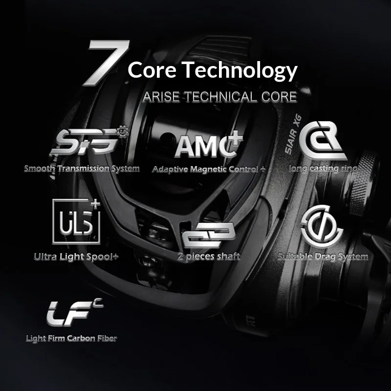 2026 Haibo Arise Air 7.2: 1 Baitcast Fishing Reel AMC+ Adaptive