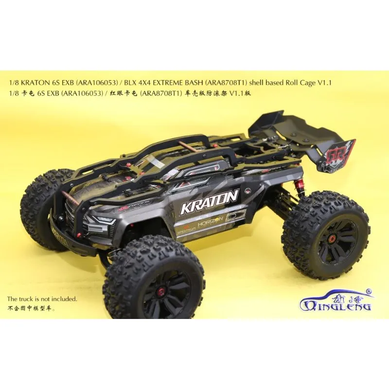 Light Tough Nylon Roll Cage Body Protector,Fit OEM Wheelie Bar for ARRMA Kraton 6S EXB V2 V6 RC Truck,V3/V4/V5 Need ARA320573