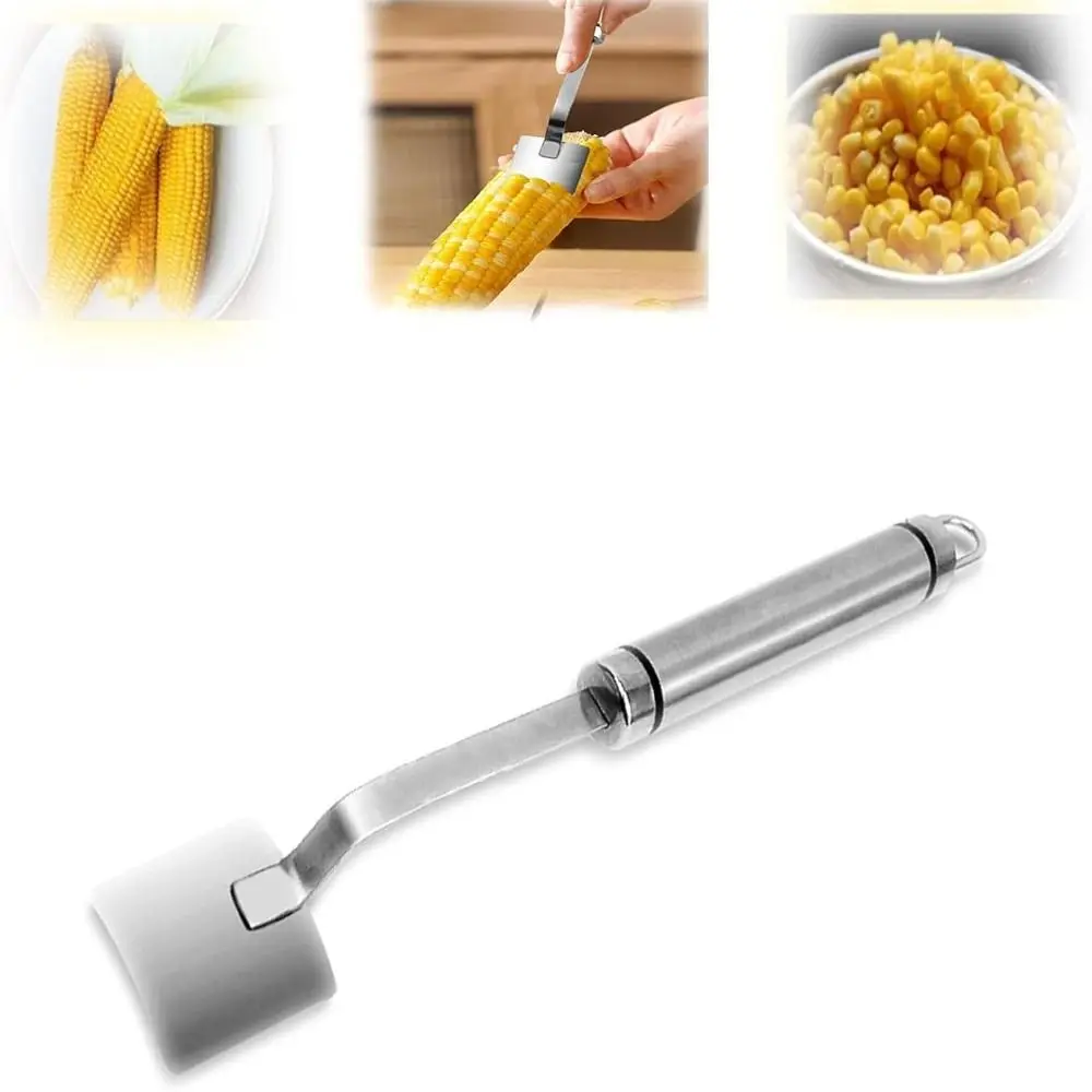 Stainless Steel Long Handle Corn Stripper Planer Tool Quick Removing Corn Cob Peeler with Ergonomic Handle