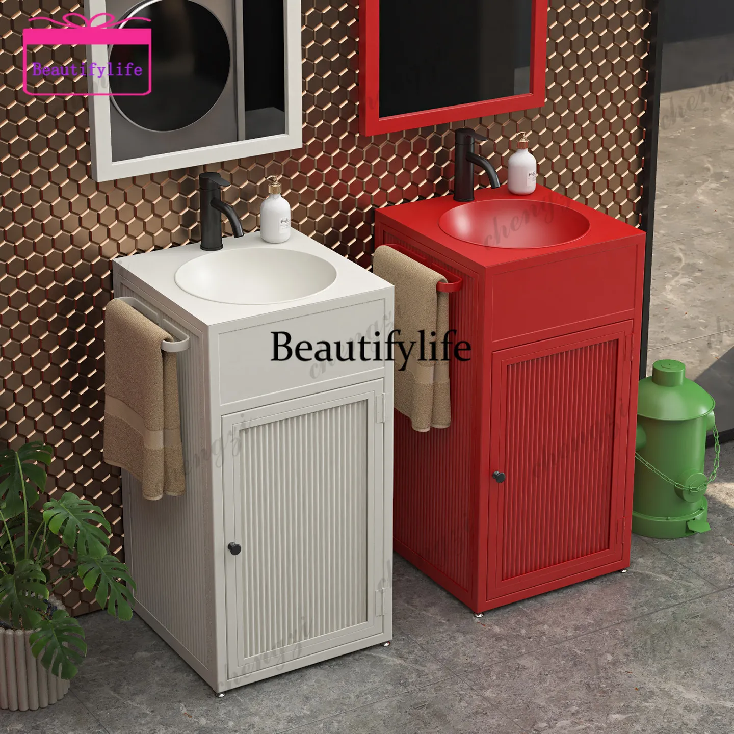 A17 Industrial style bar personality creative washbasin cabinet integrated commercial Internet celebrity art color