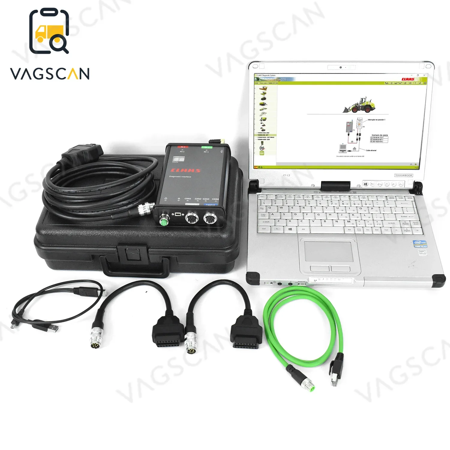 

NEW for CFC2 laptop (4 CAN, Wi-Fi) CLAAS diagnostic interface agriculture tractor construction truck diagnostic scanner tool