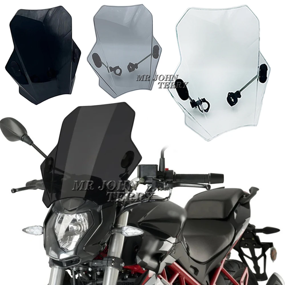 For BENELLI BN125 BN 125 BN 251 BN 302 BN 302S Motorcycle Windscreen Windshield Covers Screen Smoke Lens Motorbikes Deflector