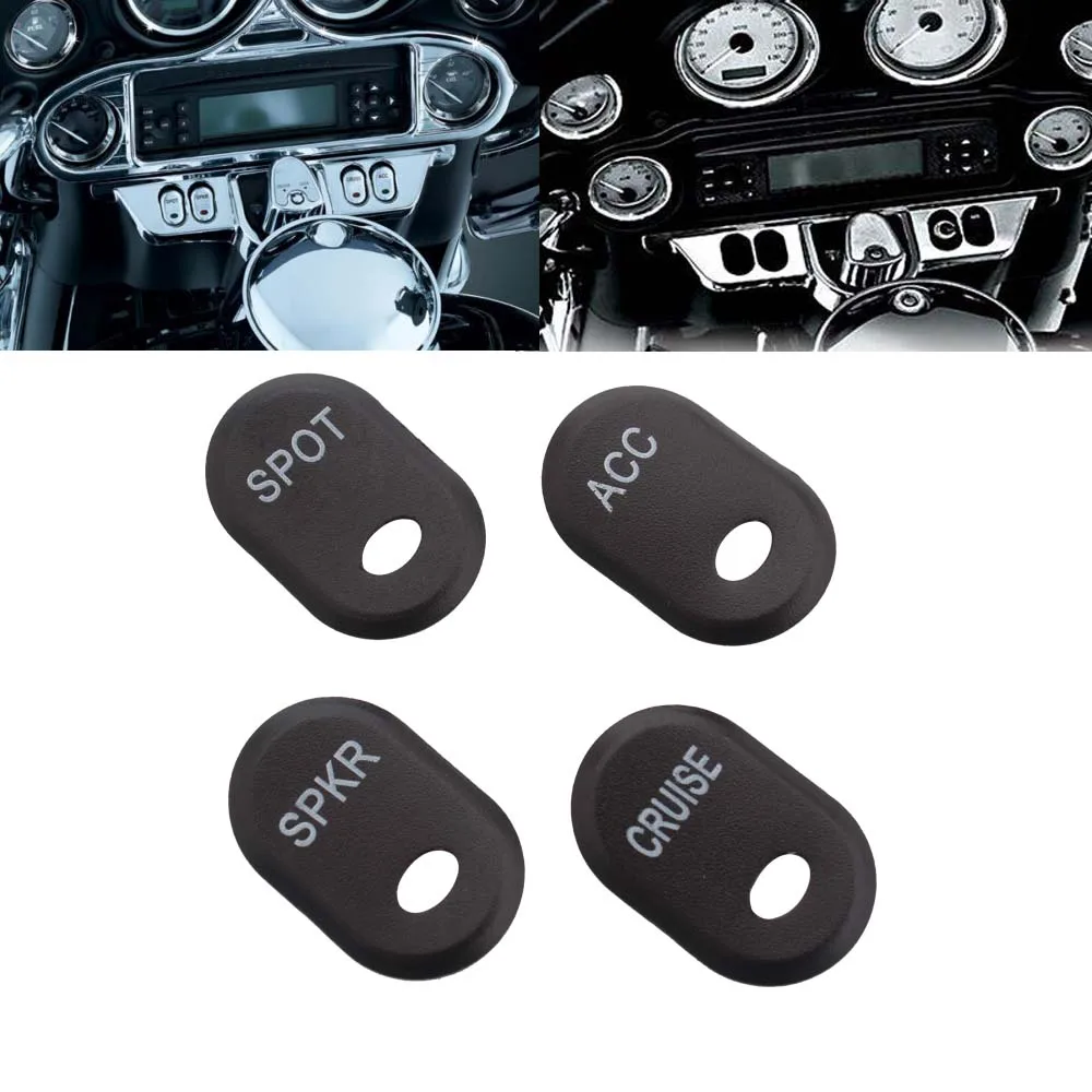 

Motorcycle Handlebar Control Accessories Black Switch Caps Button Cover Kit For Harley Davidson Touring Road Glide Electra Glide