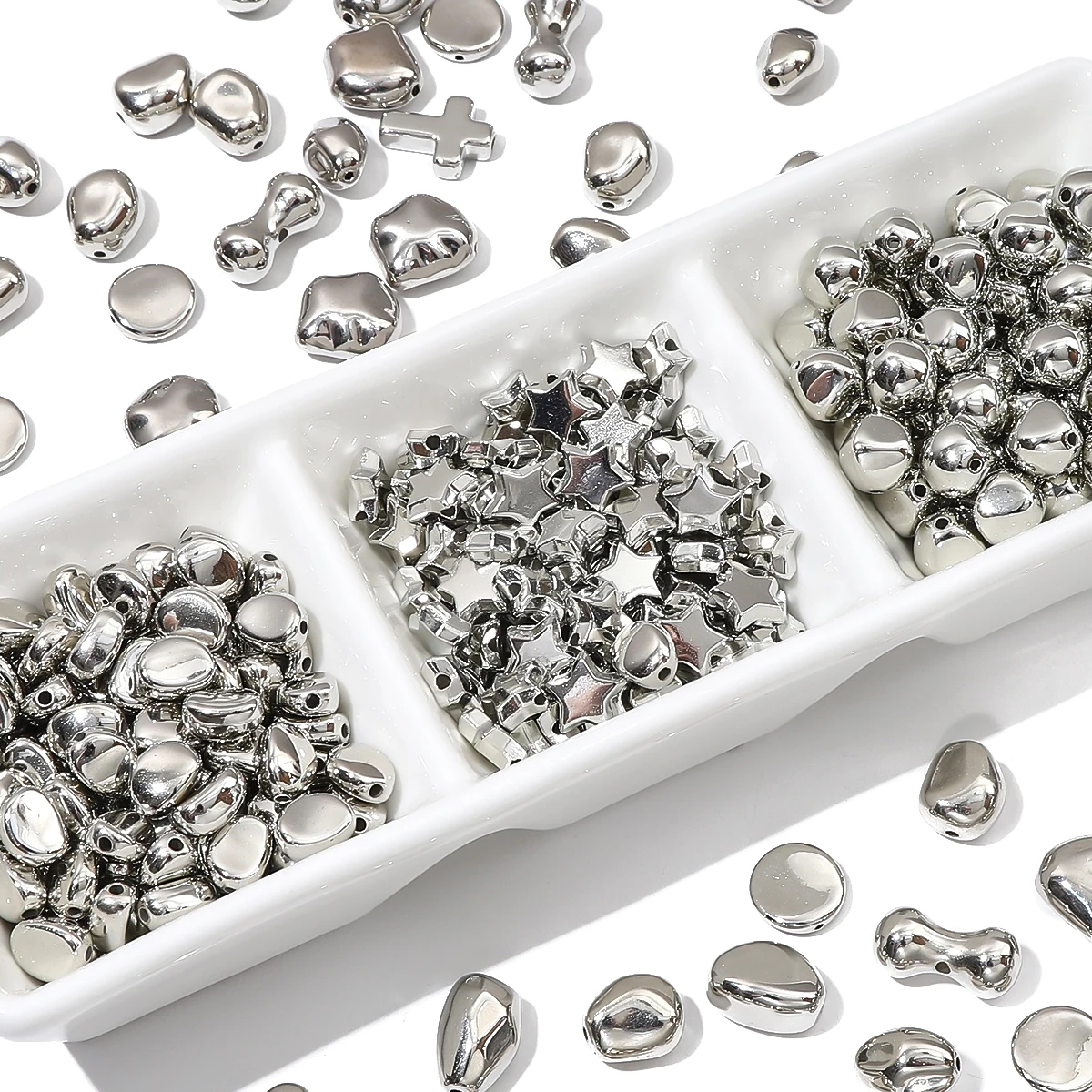 10-20 Stück Kunststoff ccb Pentagramm kreuzförmige Perlen einzigartige verstreute Perlen hand gefertigte DIY Schmuck Halskette Ohrringe Zubehör