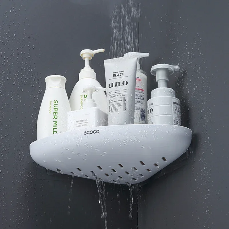 Bathroom Shelves No-drill Wall Mount Corner Shelf Bath Shower Storage Rack Shampoo Holder ECOCO Organizer Kitchen Accessories