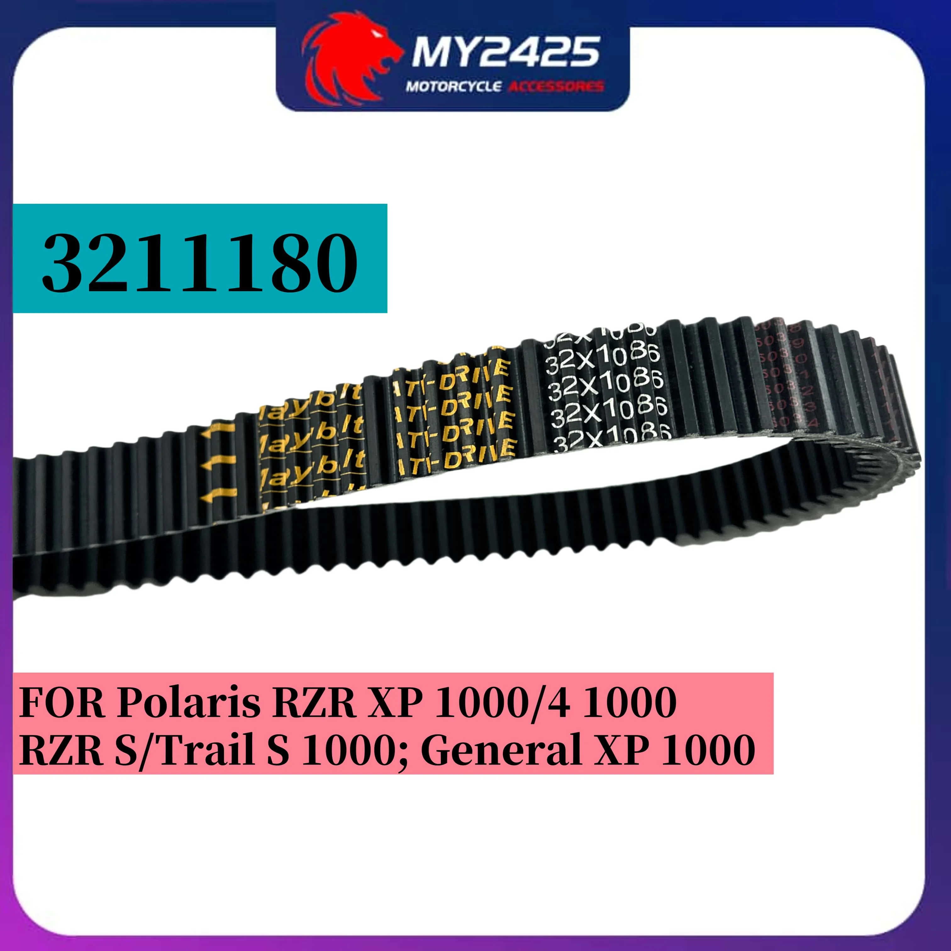 

UTV Drive Belt 1086x32 Kevlar Replacement 3211180 For Polaris RZR XP/ 4 S 1000 General 999cc 2015 2016 2017 2018 2019 2020 2021