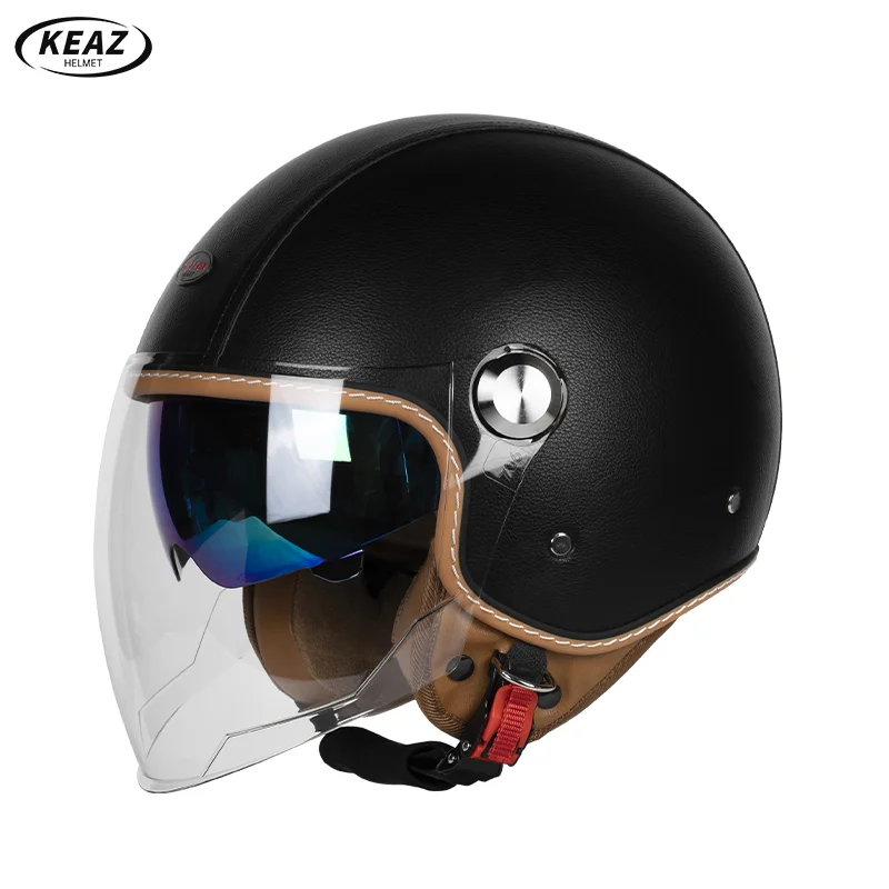 

Двойная сертификация DOT ECE 3/4 Мотоциклетный шлем с открытым лицом гарантирует высокое качество с длинными линзами для холодной погоды, городских поездок на работу