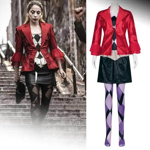 Halloween Joker 2 Movie Same COS Costume Ugly Harley Quinn Cosplay Role Playing Costume