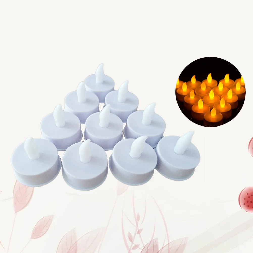 12pcs Led Electronic Candles Flameless Realistic Light Simulation Yellow Lamp Night Light Decor For Wedding Birthday