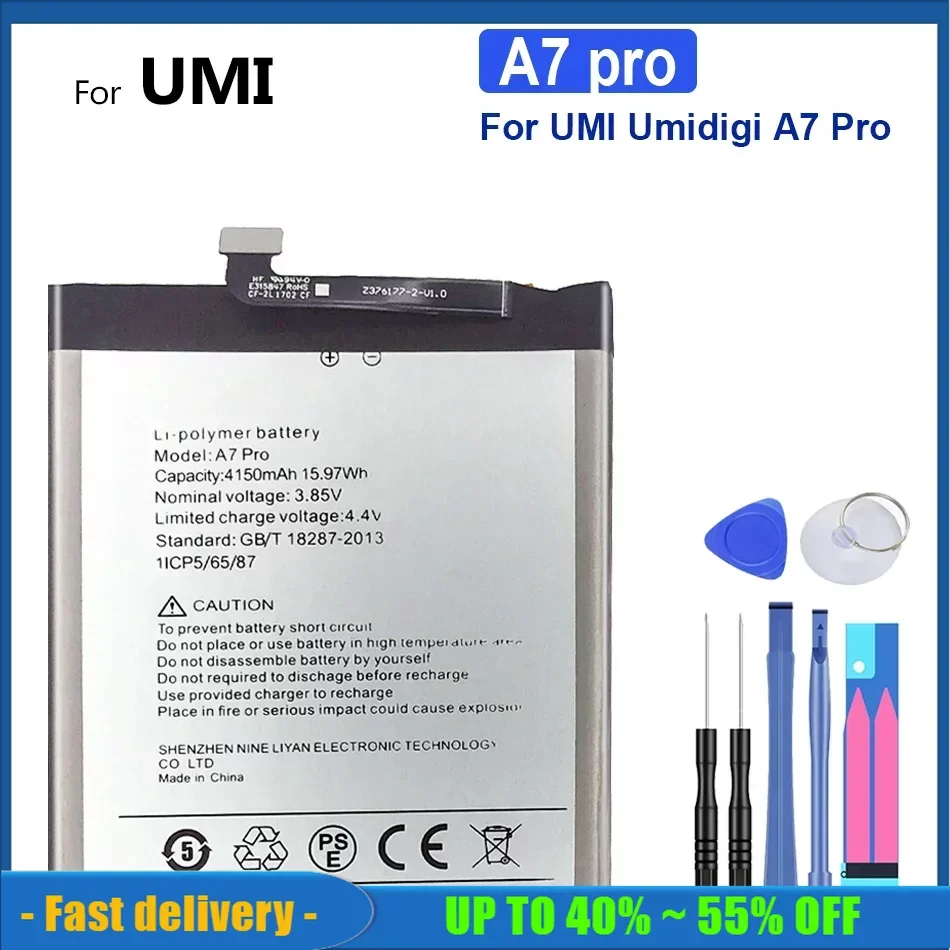 

Smartphon Batteries Replacement Spare High Quality Mobile Phone Battery 4150mAh For UMI Umidigi A7 Pro