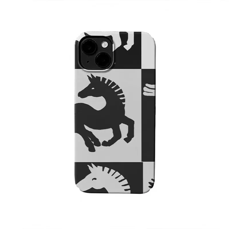 

Black and White Photo Horse Phone Case for IPHONE 17 Air 16E 15 PROMAX 14 Plus 13 12 MINI 11 PRO 16Plus XR Acrylic Phone Cover