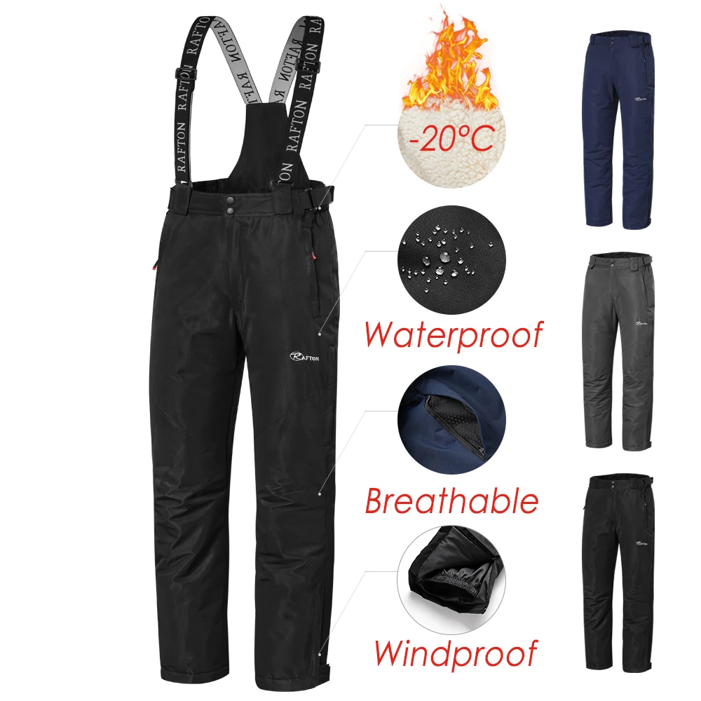 Men Winter New Outdoor Wateroroof Snow Ski Hiking Pants Trousers Men Autumn Detachable Windproof Thick Warm Fleece Pants Male