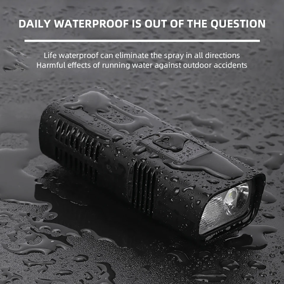 Lampu Depan Sepeda Isi Ulang 1200mAh Tahan Air Ultra Terang dengan Lampu Sorot Tinggi Rendah untuk Bersepeda Gunung Malam di Luar Ruangan.