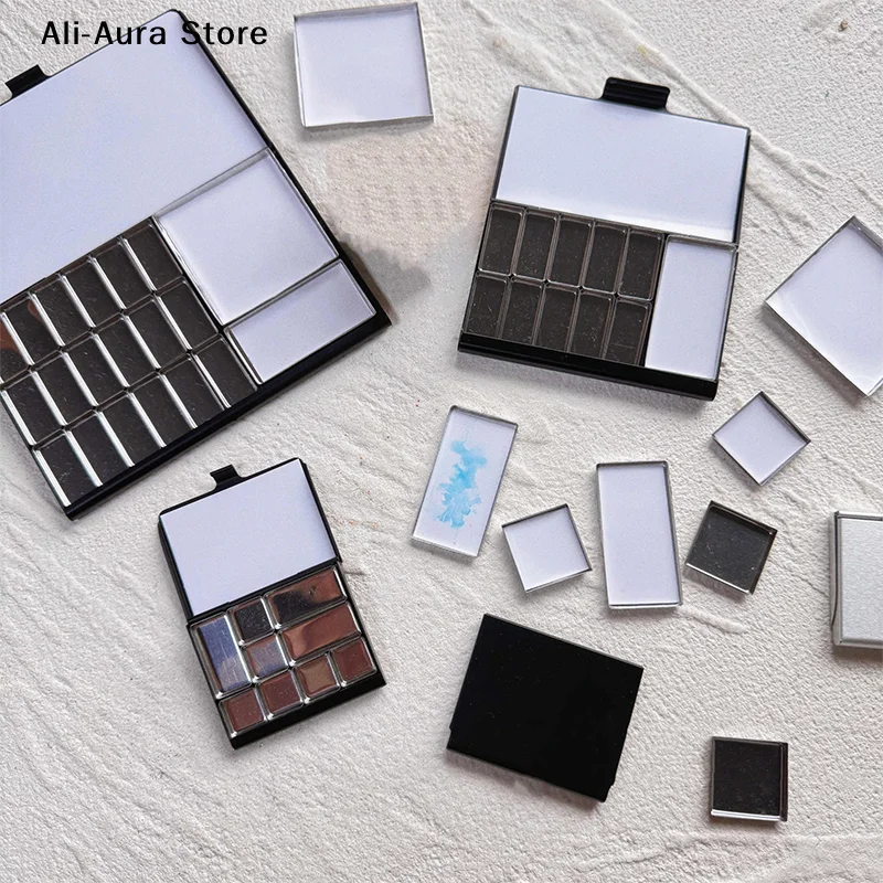 1/2/5/10Pcs Watercolor Box Packaging Grid 0.5ml/1ml/2ml For Travel Box Magnetic Aluminum Palette Professional Paint Art Supplies
