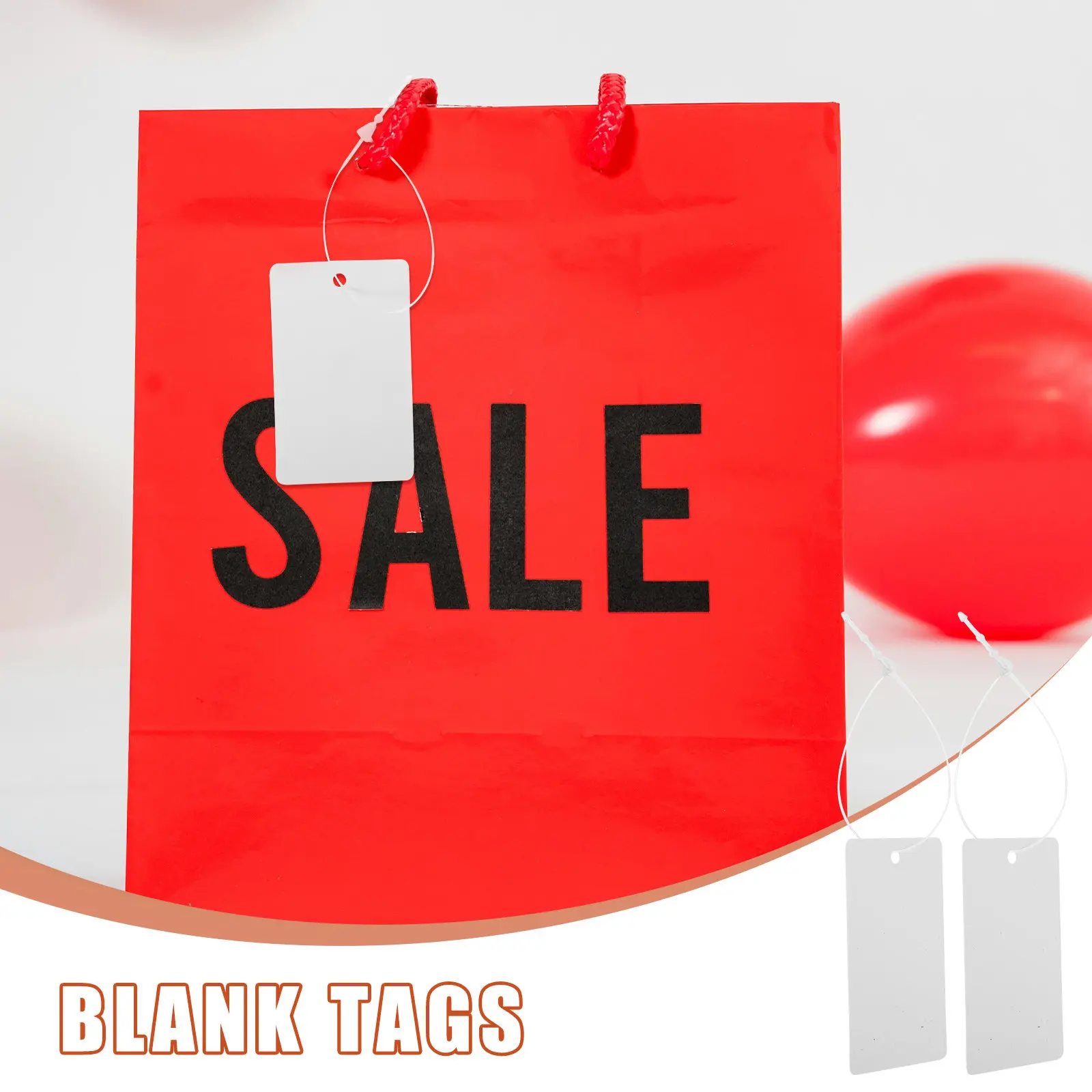 200Pcs Blank Plastic Price Tags with String for Clothing Retail Merchandise Labeling Oil Resistant Tear Proof