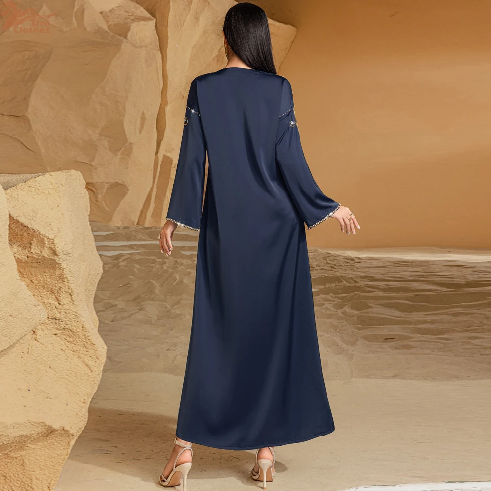 

Eid Mubarak Djellaba Muslim Women Abaya Dress Luxury Dubai Diamonds Islam Jalabiya Kebaya Morocco Caftan Robe Femme Musulmane