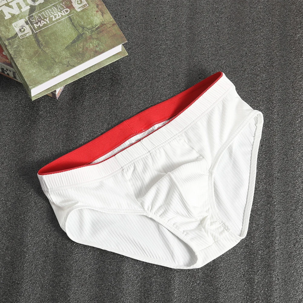 

Men's Elastic Briefs Low Waist Underwear Soft U Convex Pouch Breath Undershorts Male Underpants Jockstrap Knickers Lingerie