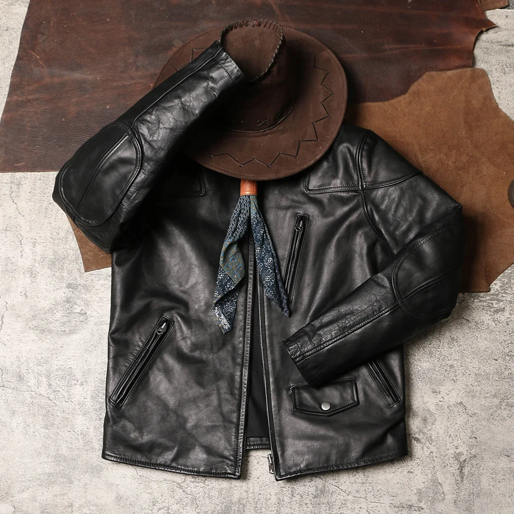 

DSH680 Asian Size Super Top Quality Heavy Genuine Japan Teacore Horse Leather Slim Classic Horsehide Stylish Rider Jacket