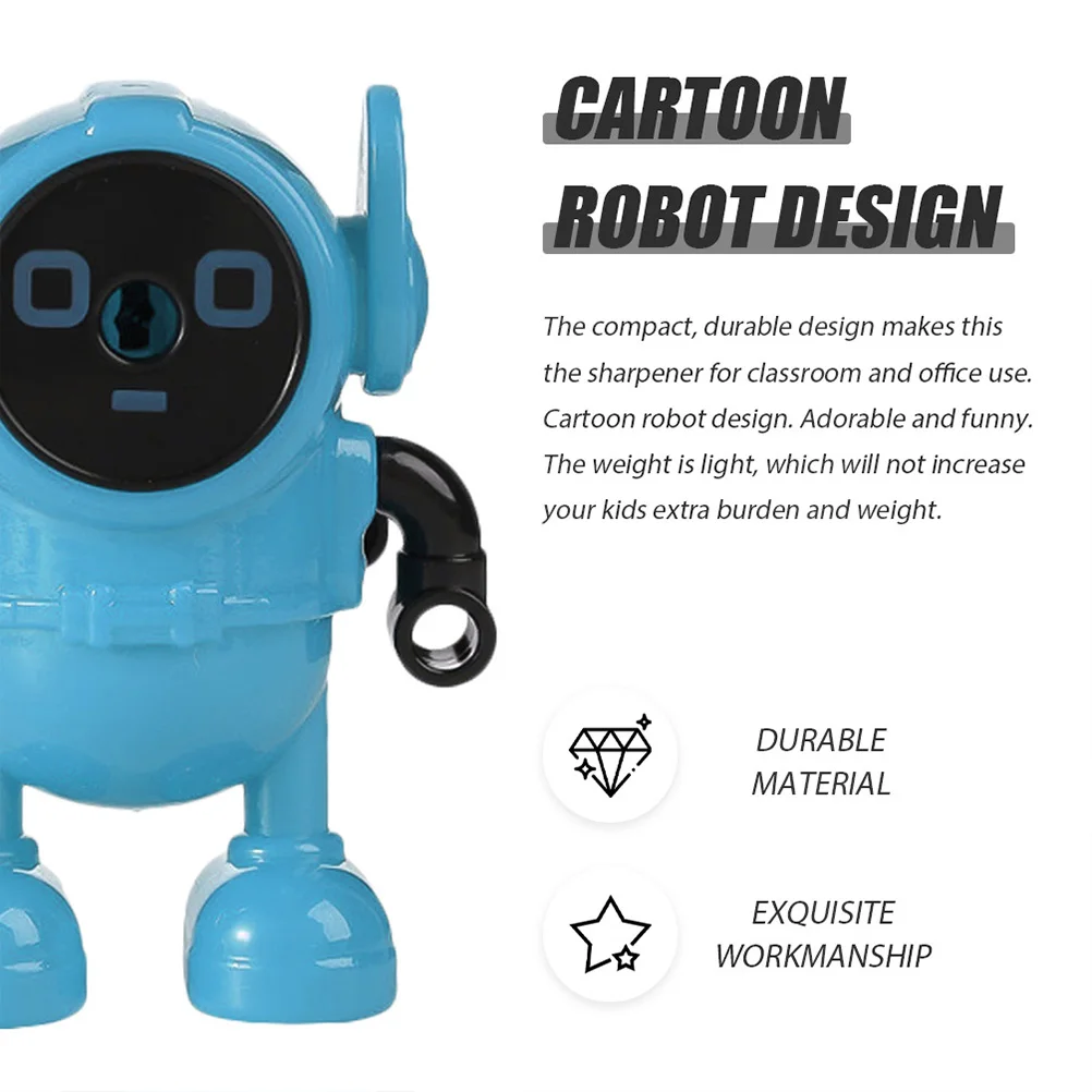 Sacapuntas de lápiz con manivela en forma de Robot Adorable, sacapuntas Manual ligero de hierro y plástico para estudiantes, escuela y oficina
