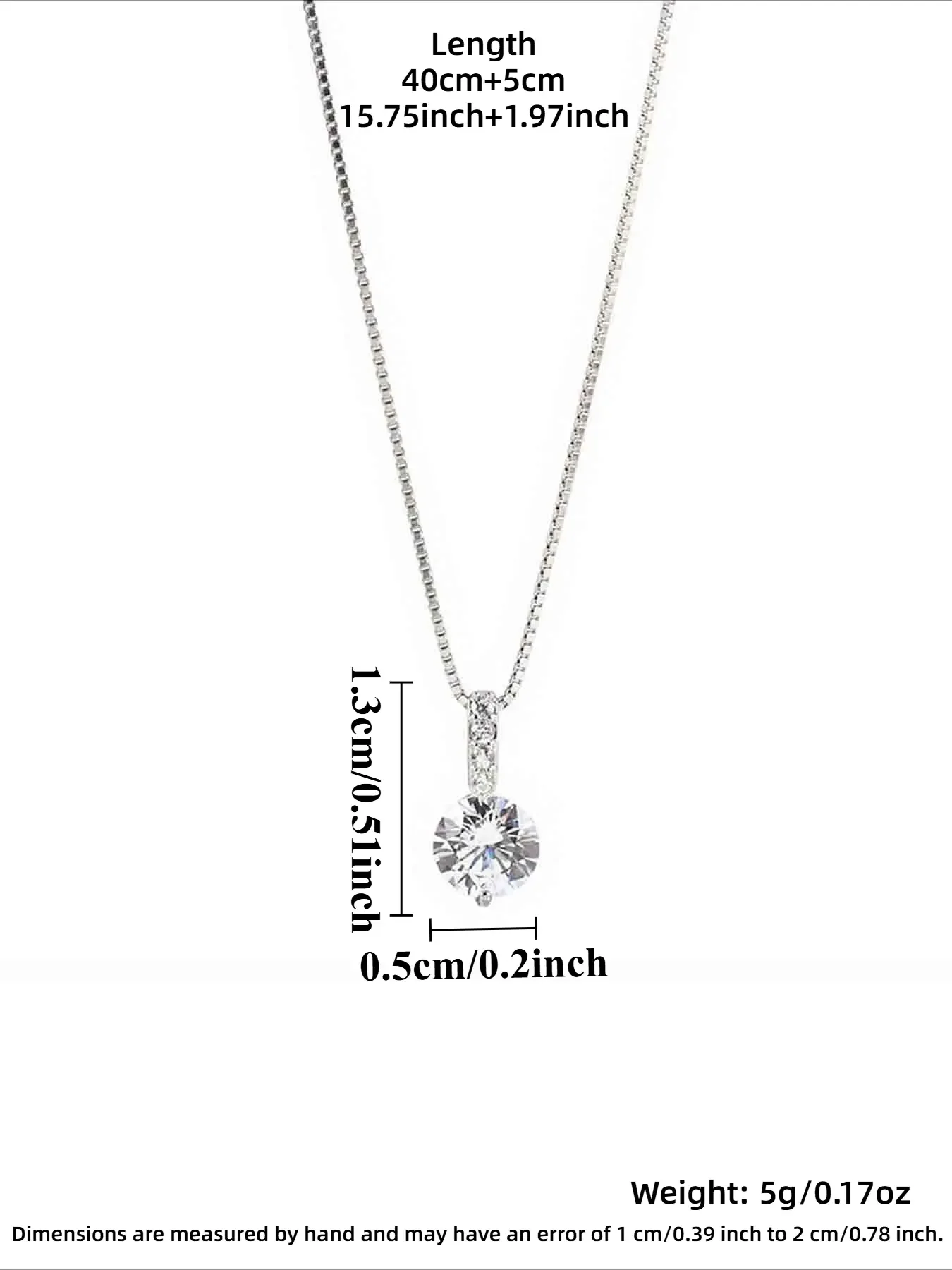 Elegant Single Crystal Pendant Necklace, Simple Style Versatile Women's Everyday Commute Jewelry, Fashionable and Delicate Design, Rhinestones Pendant Necklace, Rhinestone Decorated Necklace