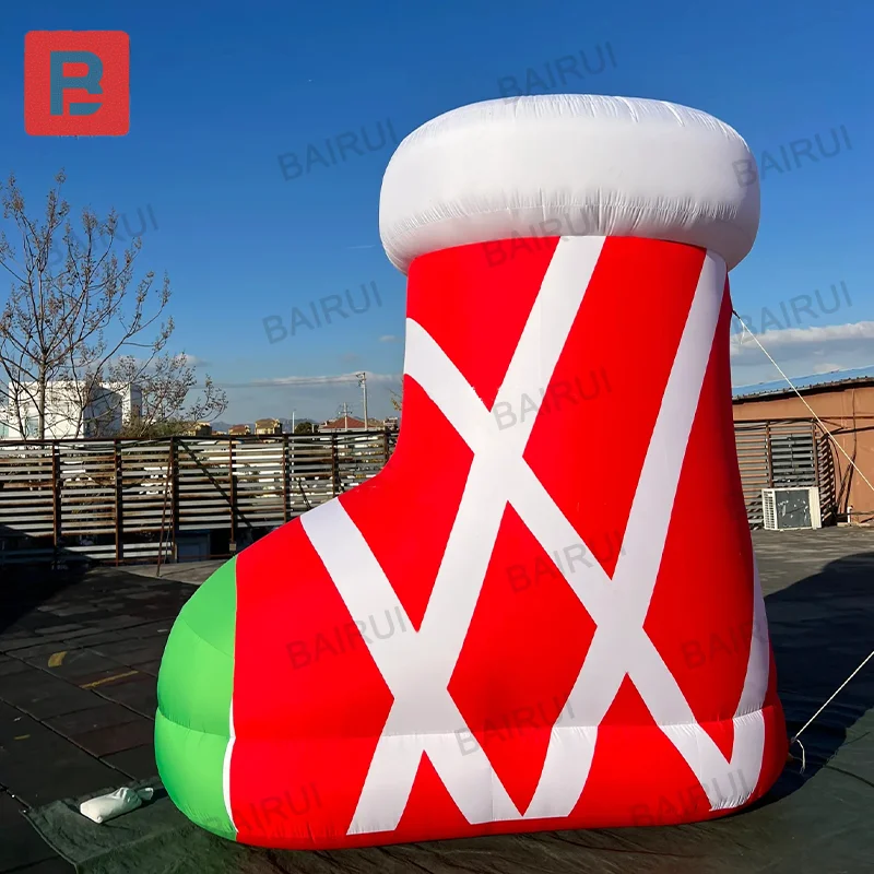 Huge christmas inflatable hat sock gift box cane ball for new year celebration decoration