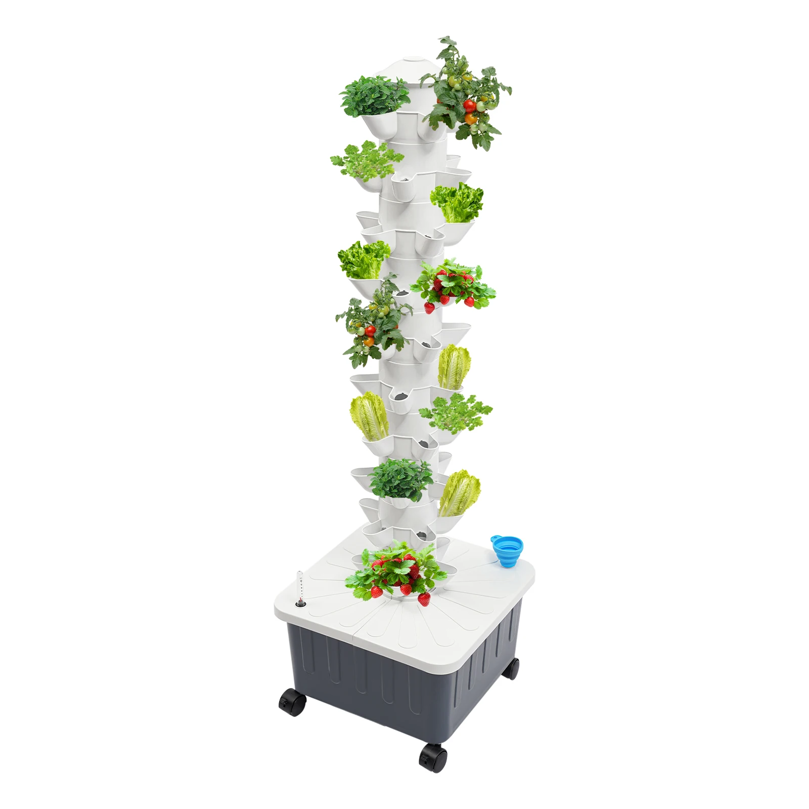 10W Hydroponics Growing Box Kit,White Hydroponic Growing Kit, 50-Plant Vertical Vegetable Plant Tower