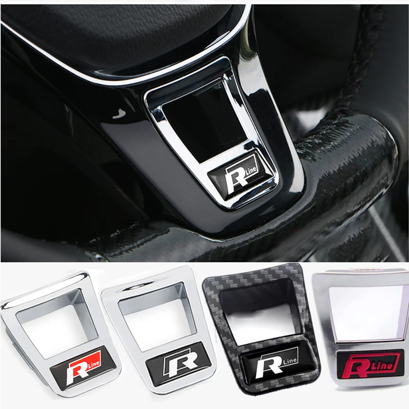 Rline R Logo Car Steering Wheel Sticker Accessories For Volkswagen VW GTI Polo Golf MK8 Touareg Passat Magotan Tiguan Jetta Bora