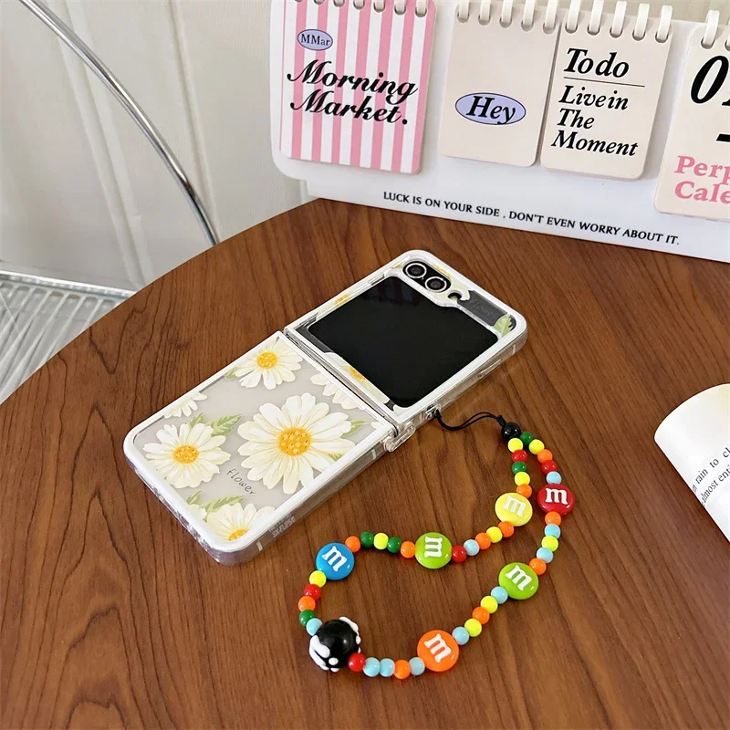 Für Samsung Galaxy Z Flip 6 5 4 3, niedliche Schleife, Armband, gerade Kante, stoßfeste Abdeckung