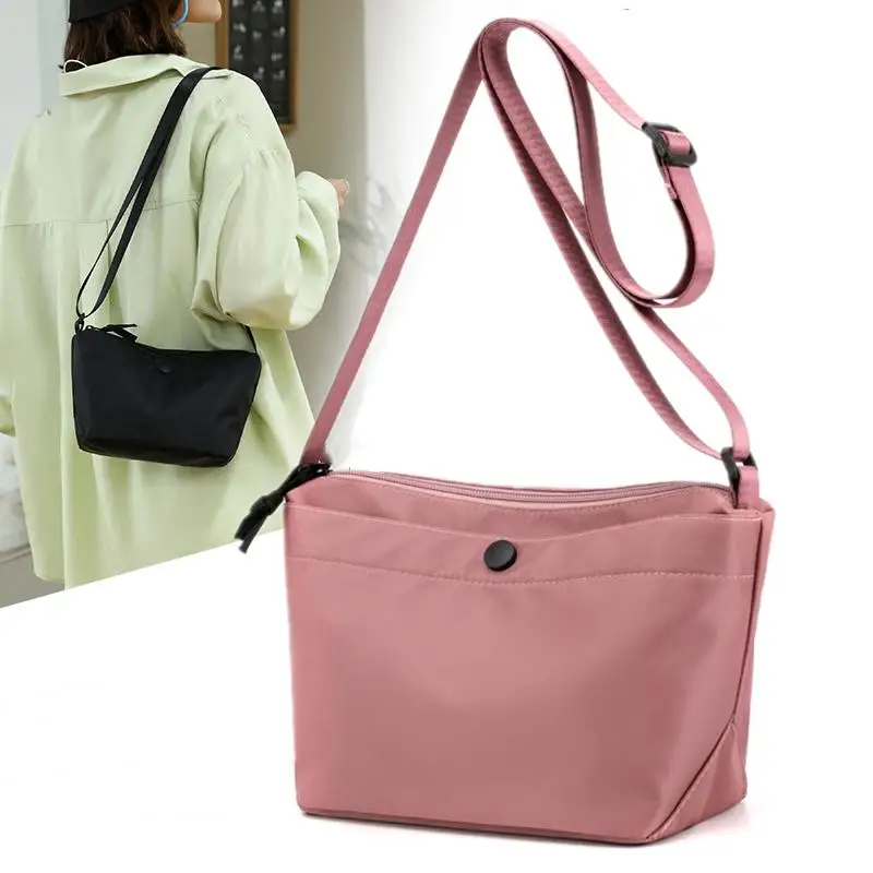 Korean Simple Crossbody Bag for Women 2024 Nylon Waterproof Female Handbags Girl Student Shoulder Messenger Book Bag Satchels