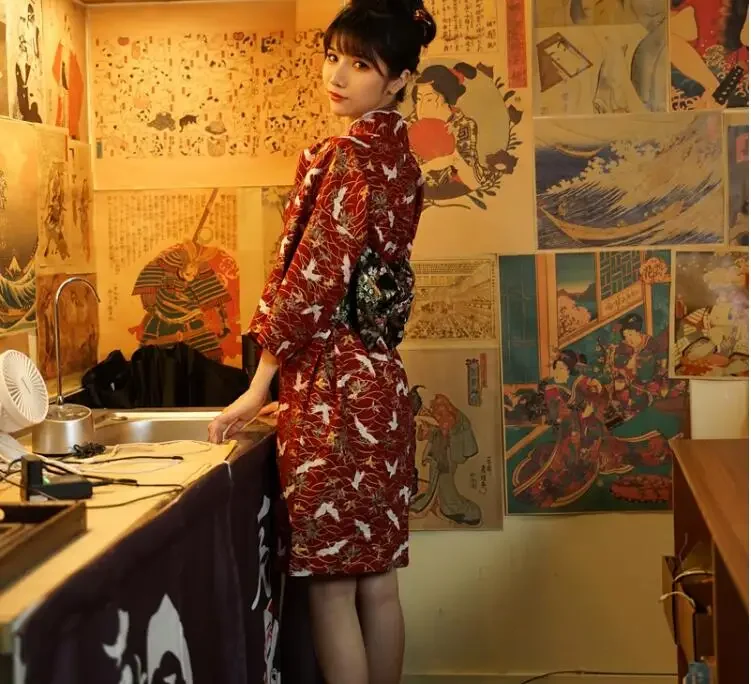 Cocina japonesa mujeres kimono vestido corto verano sushi incluido cinturón camarero trabajo de primavera
