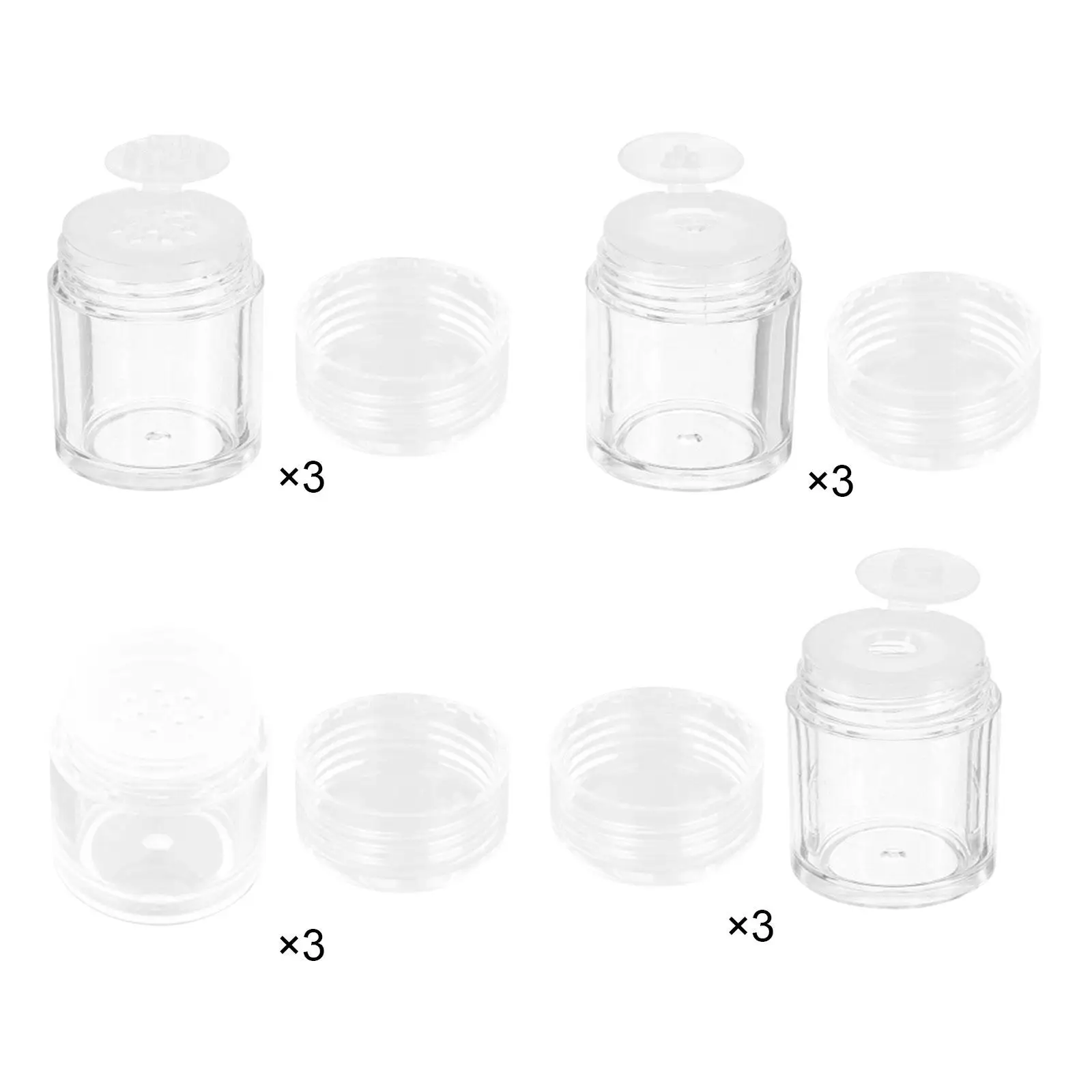 3 stuks cosmetische lege pot pot reismake-up pot met deksel 5 ml voor peperpoeder