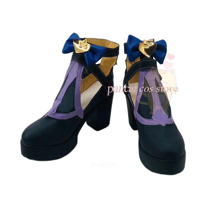 Genshinimpact  Anime Fischl Cosplay Shoes Comic Anime Game Cos Long Boots Cosplay Costume Prop Shoes for Con Halloween Party