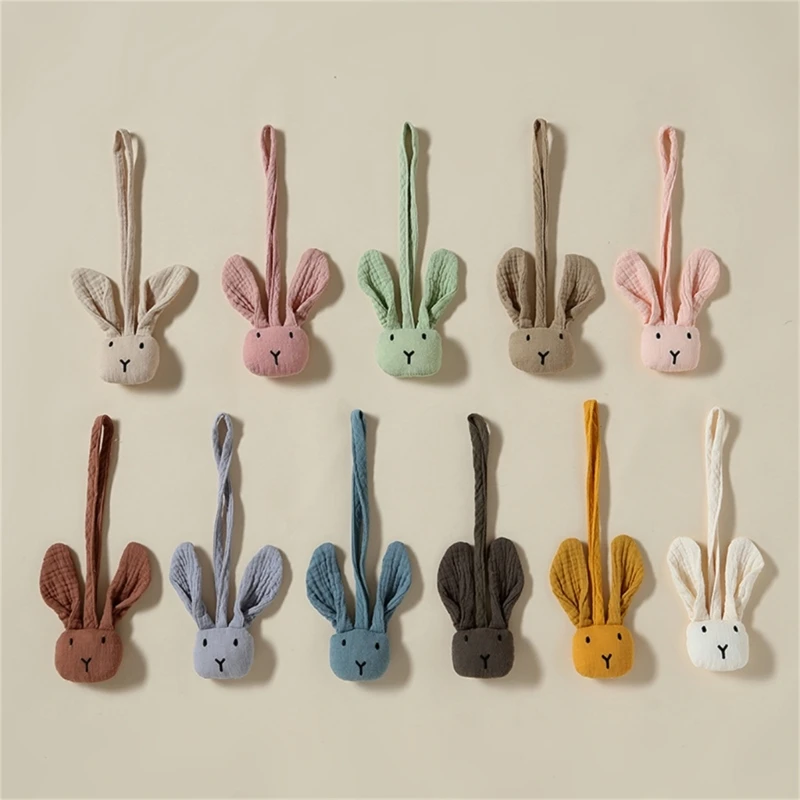 Attache-tétine lapin coloré pour bébé, porte-sucette pour garçons et filles, pendentif poussette lapin, doux, cadeau de jouet confortable pour