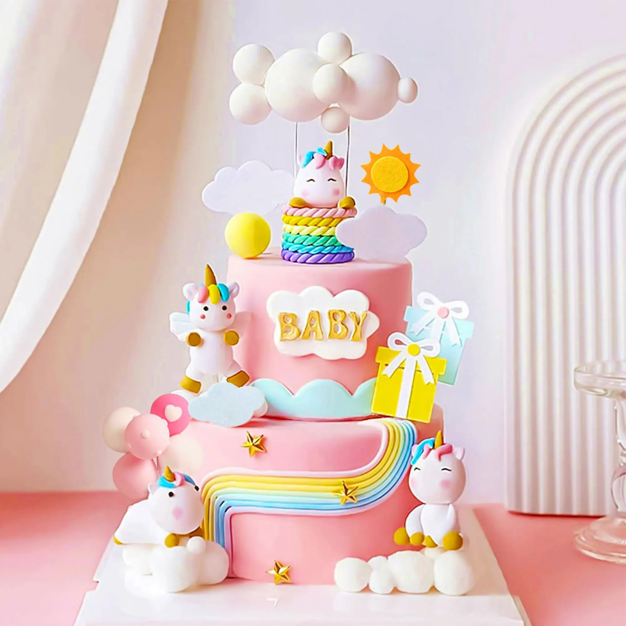 Lavendel Luxus Regenbogen Einhorn Kuchen Dekoration Einhorn Geburtstag Dekoration Regenbogen Kuchen Topper Regenbogen Geburtstag Dekoration