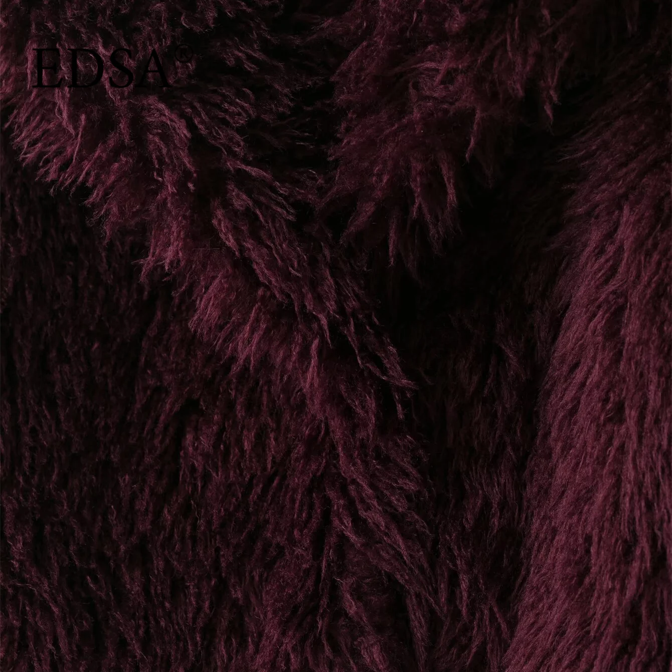 EDSA Vrouwen Nepbont Jas Lange Mouwen Voorzakken Revers Kraag Rechte Zoom Herfst Winter Vrouwelijke Jas Bovenkleding