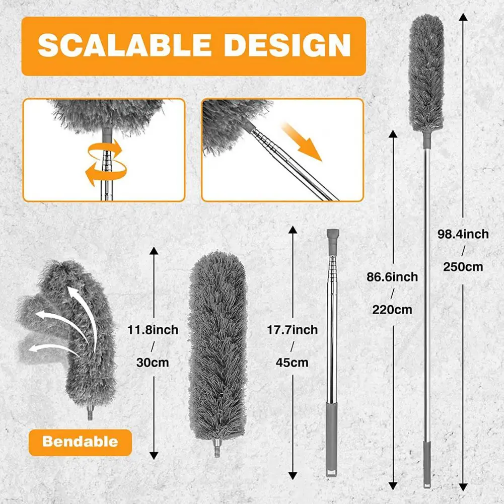 Telescopic Gutter Cleaning Brush Removing Leaves Debris Gutter Cleaning Tool Adjustable Angle For Gutter Guard Cleaner Tool