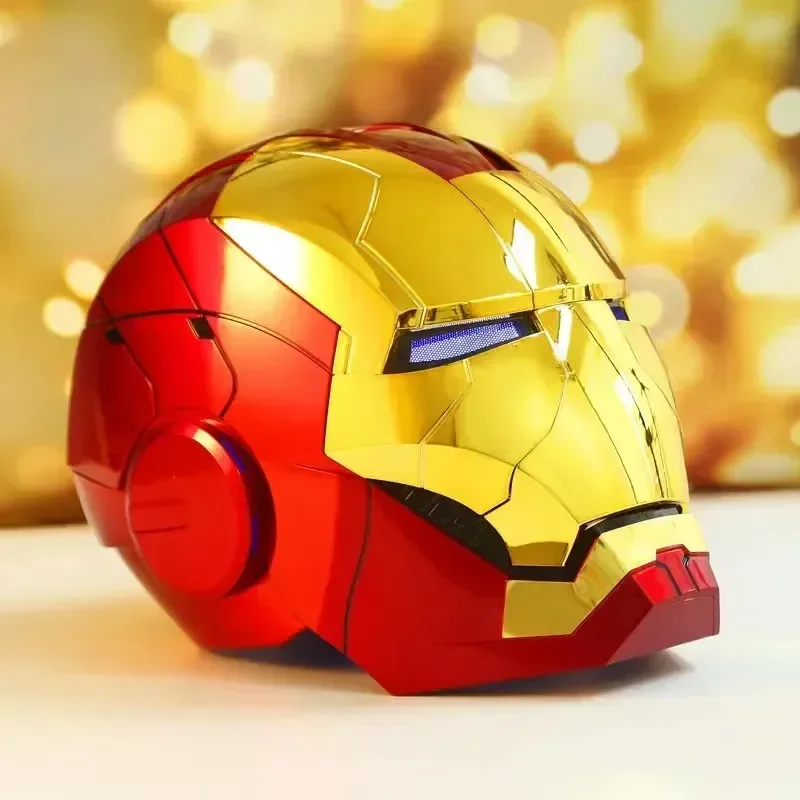 【IN STOCK】Iron Man 1/1 Cosplay Helmet MK5 Gold/Black/Silvery Electric Voice Control Helmet Led Eyes Metal Mask Model Toys Gift view 6
