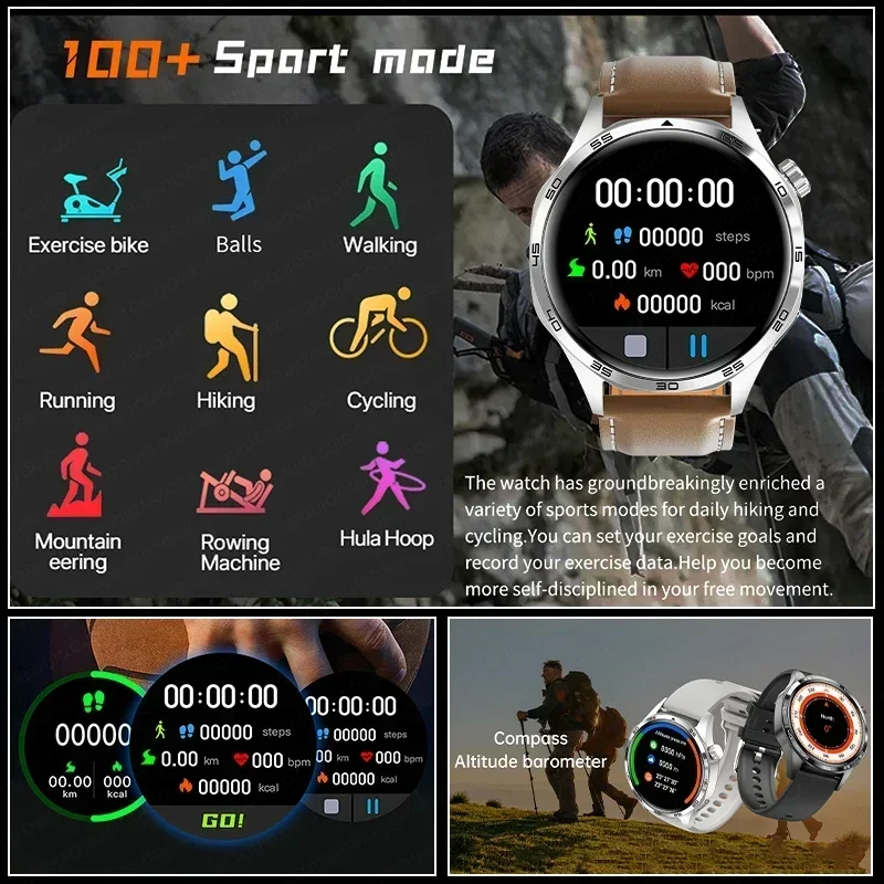 2024 New Original for Huawei Watch 5 Pro Sport Smart Watch Men AMOLED Screen GPS Compas Heart Rate Waterproof BT Call smartwatch