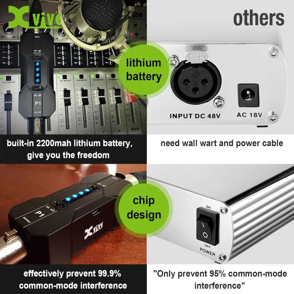 Xvive P1 فانتوم مزود الطاقة 48 فولت/12 فولت، ما يصل إلى 40 ساعة من الاستخدام، طاقة فانتوم محمولة قابلة لإعادة الشحن للمكثف/البندقية #4