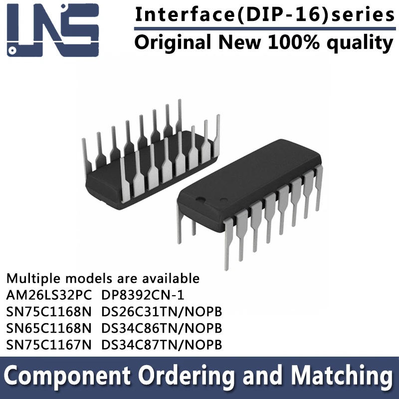 1PCS AM26LS32PC DP8392CN-1 SN65C1168N SN75C1167N DS26C31TN/NOPB DS34C86TN/NOPB DS34C87TN/NOPB DIP-16 Interface