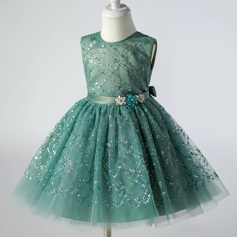 Party Dress for Baby Girls 2024 New Fashion Wedding Birthday Prom Gown for 3-12Y Children Dress Elegant Tutu Vestidos for Kids