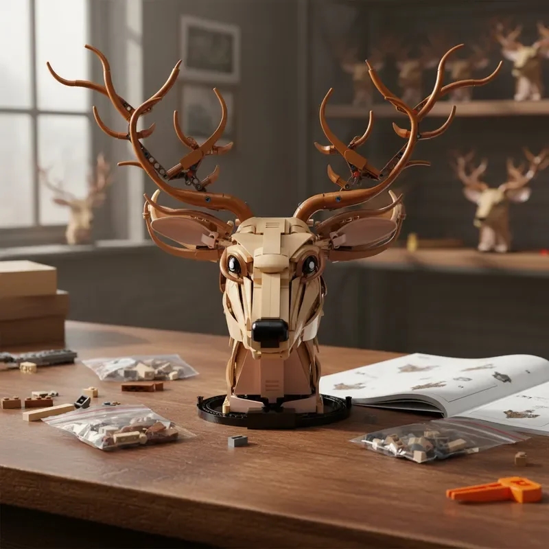 Creative Wildlife Deer Building Kit MOC Assembly Bricks Desktop Collectible Models Birthday Christmas Gifts for Adults Kids